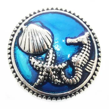 Boom Život crystal sea dolphin 18 mm kovové modul tlačidlo Náramkové hodinky pre ženy šperky kúzlo DIY náramok v jednom smere 010617