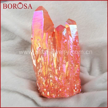 BOROSA 1 KG Mix Farby Crystal Klastra ,PLAMEŇ Prírodné Aura Quartz Crystal Titan Uzdravenie Klastra DIY Šperky Pôvodnej Kamennej