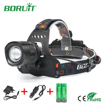 BORUiT XM-L2 LED Svetlomet 1000lm 5-Režim Svetlomety Dobíjacie USB Prenosné Camping Lov Vedúci svetlo Baterky Svietidla podľa 18650
