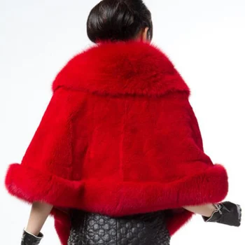 Boutique kožušiny šatkou žena jeseň zima nový High-end fashion fox kožušiny plášť kožušinový kabát bol chudý imitácia noriek vlasy kabát ODFVEBX