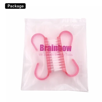 Brainbow 2ks Ružový Plastový Klinec Kefa Malá Veľkosť Prach, Vyčistite Kefkou Klinec Umenie Manikúra Pedikúra Nástroje Mini Roztomilý Štýl 6.8 CM*5 CM