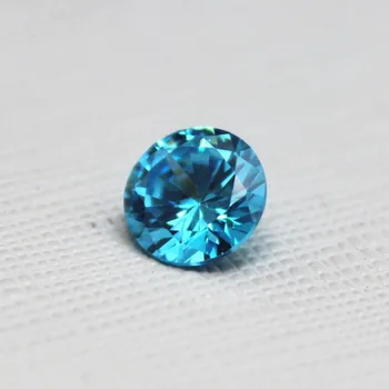 Brazília drahé kamene v šperku, takže okrúhly tvar vytvorený akvamarín mora blue tvárou drahokam, korálky, kamene pekné svetlé milovníkov