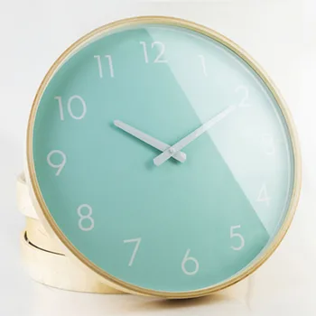 Breza drevo hodinky, nástenné hodiny, moderné stručný rustikálny vlna módnych stlmiť hodín a hodiniek