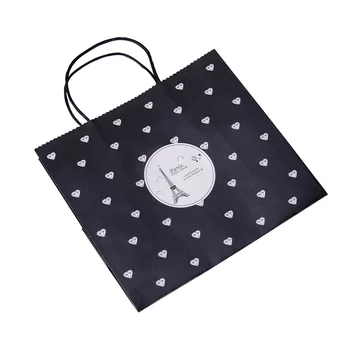 Britský štýl tlač darčekové tašky kabelky valentína, deň matiek, čierna biela jednoduché papierové darčekové tašky