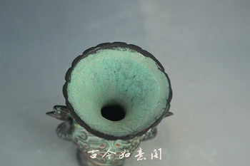 Bronzové ozdoby dvojité phoenix páva váza váza hrniec phoenix starej Číne bytového zariadenia, dekorácie