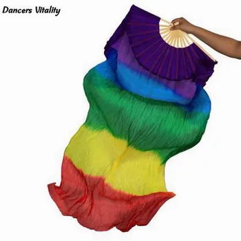 Brušný Tanec Rekvizity Ženy, Brušný Tanec Rainbow Fan Dievčatá Tanec Príslušenstvo Ventilátora Multicolor Rayon Fanúšikov Lady Tanečné Oblečenie pár