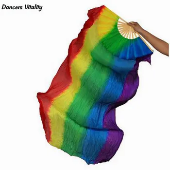 Brušný Tanec Rekvizity Ženy, Brušný Tanec Rainbow Fan Dievčatá Tanec Príslušenstvo Ventilátora Multicolor Rayon Fanúšikov Lady Tanečné Oblečenie pár