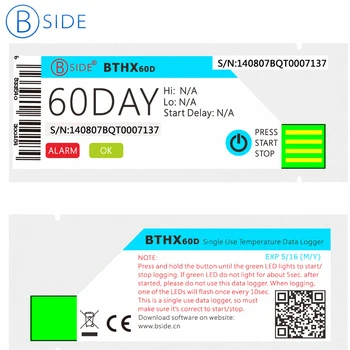 BSIDE BTHX60D na Jedno Použitie, USB Dátový Záznamník Teploty 60days Záznamník IP67 vodeodolný. &Alarm, pre Poľnohospodárske Domáce Spotrebiče