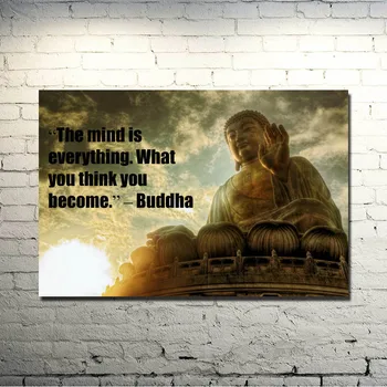 Buddha Motivačné Citáty, Umelecké Hodváb Plagát 13x20 24x36inch Budhistické Lotus Trippy Fotografie pre Domáce Dekorácie 016