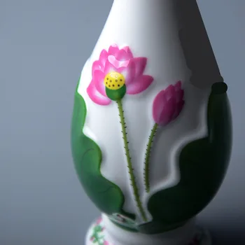 Budhistické Suppplies Keramiky Kvetinové Nádoby Bytové Doplnky Plastický Lotosový Kvet Fľaša Budhistický Chrám Sacrifical Pohár Vody