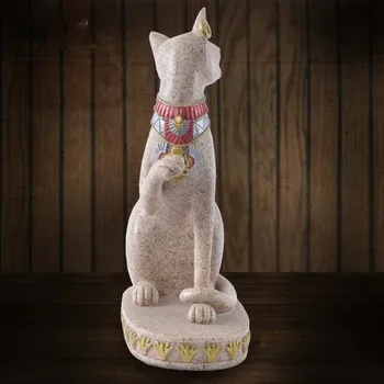 BUF Socha Mačky Ornament Egypt Štýl Cute Cat Figúrka Sochy Živice Plavidlá, Domáce Dekorácie, Doplnky, Ozdoby