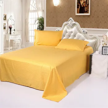 Bytový textil bavlna Posteľ list set 3ks posteľ kryt + obliečka na vankúš plochý list Stručný posteľná bielizeň nastaviť hotel plochý list prúžok bedcloth