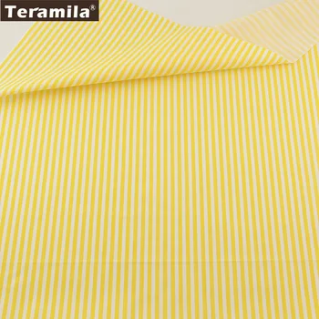 Bytový Textil Materiál Posteľ List Patchwork Prešívanie Tecido Bavlnenej Tkaniny Svetlo Žlté Pásy Vzory Keper Tuku Štvrťrok