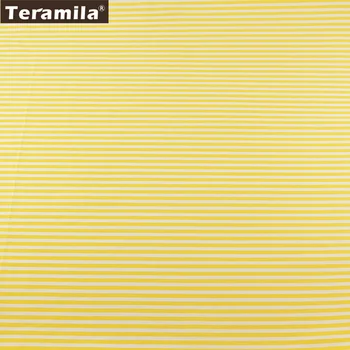 Bytový Textil Materiál Posteľ List Patchwork Prešívanie Tecido Bavlnenej Tkaniny Svetlo Žlté Pásy Vzory Keper Tuku Štvrťrok
