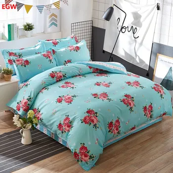 Bytový textil modrá geometrické posteľná bielizeň nastaviť vták perinu nastaviť king size dospelých posteľná bielizeň posteľ list posteľná bielizeň prehoz cez posteľ päť veľkosť