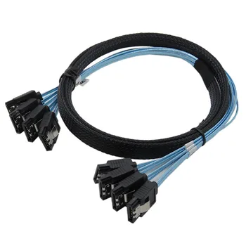 Cabledeconn Sata 3 Kábel SATA III Vysokej Rýchlosti 6Gbps Sas Kábel Vysokej Kvality pre Server HDD SSD kábel 1M