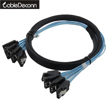 Cabledeconn Sata 3 Kábel SATA III Vysokej Rýchlosti 6Gbps Sas Kábel Vysokej Kvality pre Server HDD SSD kábel 1M