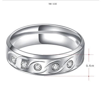 CACANA Titanium Silver Farba Nehrdzavejúcej Ocele, Šperky, Módne Nehrdzavejúcej Ocele Zásnubné Prstene R228