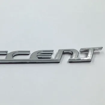 Cafoucs 3D Písmená Pre Hyundai Akcent Auto Zadný Kufor Znak ABS Chrome Odznak Logo Štítok Nálepky