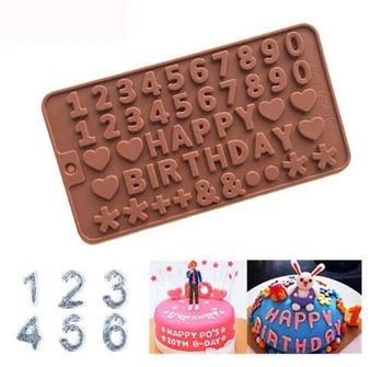 Cake zdobenie nástroje silikónové čokoláda formy písmen a číslic fondant formy cookies pečenie nástroje
