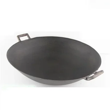 Camping piknik wok 27 - 40 cm železa varenie riadu ocele wok hlboké frypan riad kuchynský hrniec