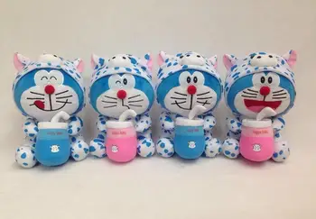Candice guo plyšové hračky plyšové bábika cartoon zvierat Doraemon mačka, krava mlieka kŕmenie dobytka na mlieko fľaša anime dieťa narodeniny darček 1pc