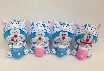 Candice guo plyšové hračky plyšové bábika cartoon zvierat Doraemon mačka, krava mlieka kŕmenie dobytka na mlieko fľaša anime dieťa narodeniny darček 1pc