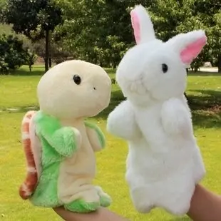 Candice guo! Super cute baby plyšové hračky zvierat strane bábky príbeh Preteky Medzi Zajac a Korytnačka 2ks