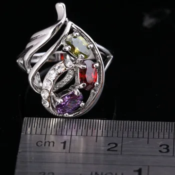 Candy Leaf Kvety Multi-farebné Morganite 925 Sterling Silver dámske Šperky Prstene Veľkosť 6 7 8 9 S1665