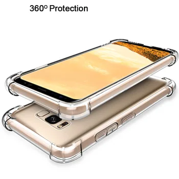 CAPSSICUM pre Samsung S8 Proti klepaniu Mäkké Jasný prípad pre Samsung Galaxy S8 airbag TPU Silikónové Shockproof Zadný Kryt Priehľadný