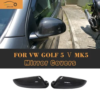 Carbon Fiber Bočné Spätné Zrkadlo Pokrytie pre VW Golf 5 MK5 2006 - 2009 pre GLAXAY R32 Štandard