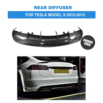 Carbon Fiber Zadný Nárazník Výfukové Výustky Pery Spojler pre Tesla Model S Base Sedan 4-dverový 2012-Auto Príslušenstvo