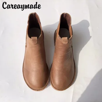 Careaymade-2018 Jeseň a v Zime, horúca predaj ženské topánky RETRO umenia Martin pravej kože ručne vyrábané topánky,voľný čas, členkové topánky