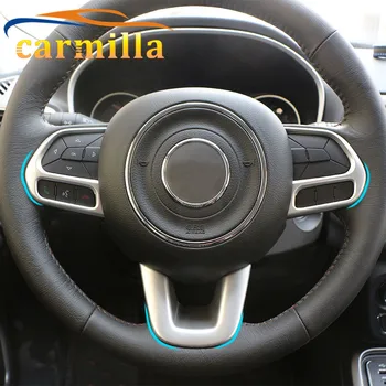 Carmilla 3 Ks/Sada Chrome Volant Dekoratívny Kryt Výbava Nálepka pre Jeep Compass 2017 2018 Renegade 2016 2017