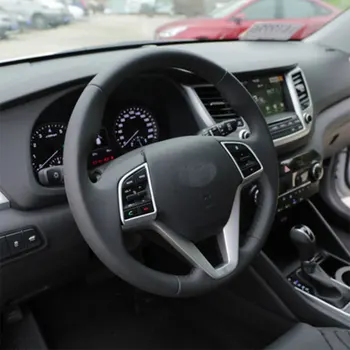 Carmilla Auto ABS Chróm Matný Volant Dekoratívny Kryt na Ochranu Výbava Samolepky Pre Nový Hyundai Tucson 2016 2017 Acc.