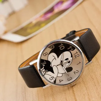 Cartoon relogio krásne Módne hodinky Mickey ženy unisex Kožené quartz hodinky Pre Deti hodinky Chlapec Dievča Obľúbený darček