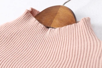 Cashmere vlna zmes dámskej módy základy pulóver sveter pol-vysoký golier farbou jednej&viac veľkosť