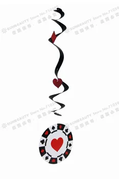 Casino Tému Dekorácie Visí Vírivá 9pc/set Playing Card Poker Symboly Casino Hala Dekor Pozadie