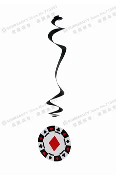 Casino Tému Dekorácie Visí Vírivá 9pc/set Playing Card Poker Symboly Casino Hala Dekor Pozadie