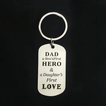 CAXYBB Hot predaj Identity Nehrdzavejúcej ocele Vojenské keyring dog tag keychain Titán Deň otcov Šperky z ocele keyring