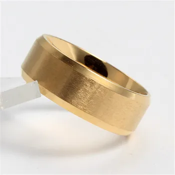 CC 8mm Módne Šperky Prstene Pre Mužov Titánové Ocele Hladké Black & Silver a Gold & Rose Gold-Farba Strana Bijoux Krúžok CC924d