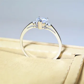 CC Prstene Pre Ženy 925 Sterling Silver Šperky v tvare Srdca Svadobné Svadobné Zásnubný Prsteň Biele Zlato-Farba Drop Shipping CC726