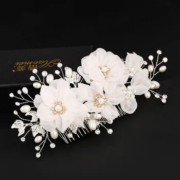 CC vlasy, hrebene stick crystal korálky, ručne vyrábané kvety, svadobné doplnky do vlasov pre svadobné romantický zásnubný večierok šperky s304