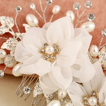 CC vlasy, hrebene stick crystal korálky, ručne vyrábané kvety, svadobné doplnky do vlasov pre svadobné romantický zásnubný večierok šperky s304
