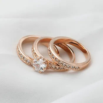 CC Šperky, Módne Šperky Prstene Pre Ženy, Luxusné Rose Gold Color Svadobné snubný Prsteň Zásnubný Príslušenstvo Bijoux CC1024