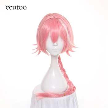 Ccutoo FGO Osud Apocrypha Astolfo 80cm Ružová Mix Dlhé Rovné Vrkoč Zakomponovaný Syntetických Vlasov Cosplay Parochňu tepelnú Odolnosť Vlákniny