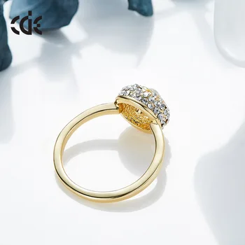 Cdyle Kryštály Od Swarovski Luxusný Prsteň Rakúskej Drahokamu Módne Romantický Výročie Zlatá Farba Angažovanosti Žien Šperky