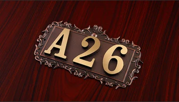 CE ISO 3-4-miestne Číslo Domu Izba Brána Classic Brone Mosadz Zákazku Číslo Listu Prispôsobené Hotel Dvere Doska Hoteli