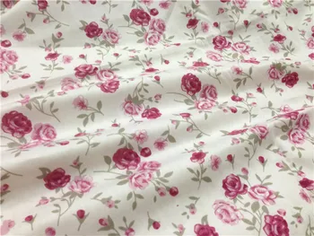 Celkom 50x160cm Veľké a Malé Fialové Kvitnúce Kvety Potlačené Bavlnené Tkaniny Kvetinový Textílie pre prešívanie posteľná bielizeň handričkou DIY šitie