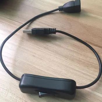Centechia 1PCS 28 cm Čierny Kábel USB Mužov a Žien s vypínačom ON/OFF Kábel Rozšírenie Prepnúť na USB Lampa USB Ventilátor Power Line